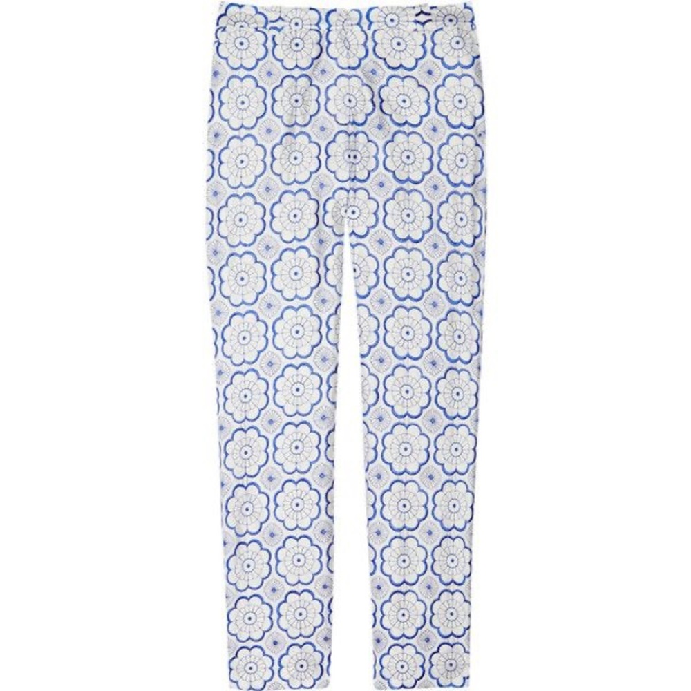 Diane Von Furstenberg Georgia Embroidered Silk Straight Leg Pants Size 4